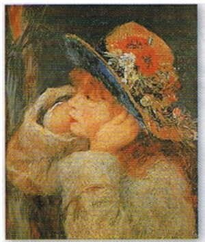 ピエール オーギュスト ルノワール 野の花の帽子を被った少女
